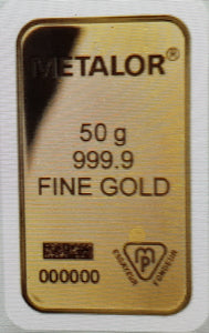 50 gram Gold Bars, £3,500